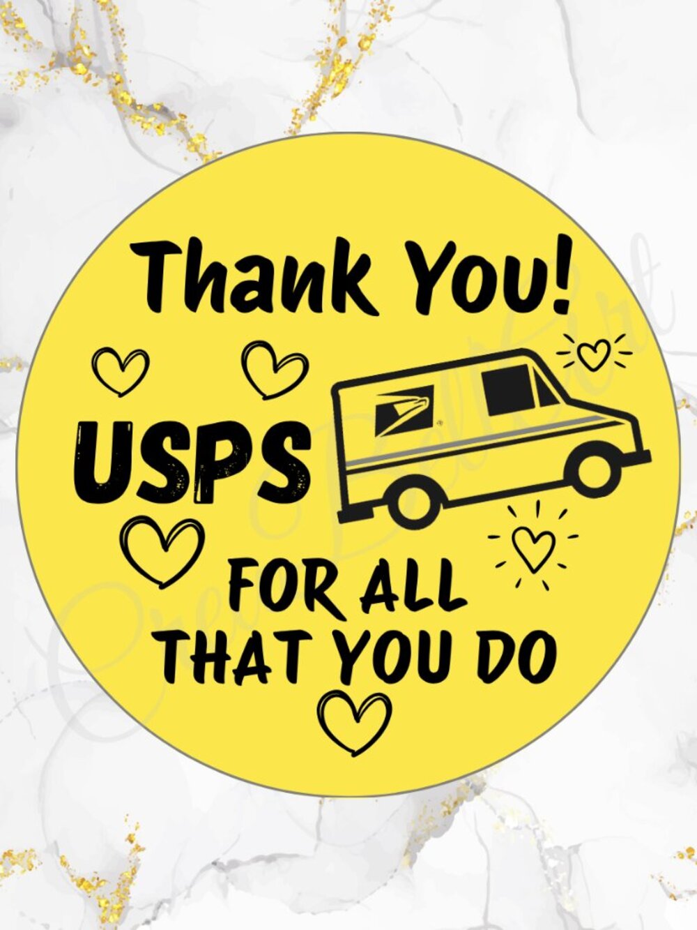 100 USPS Thank You Stickers Thermal Stickers – 2" Round - Picture 5 of 12